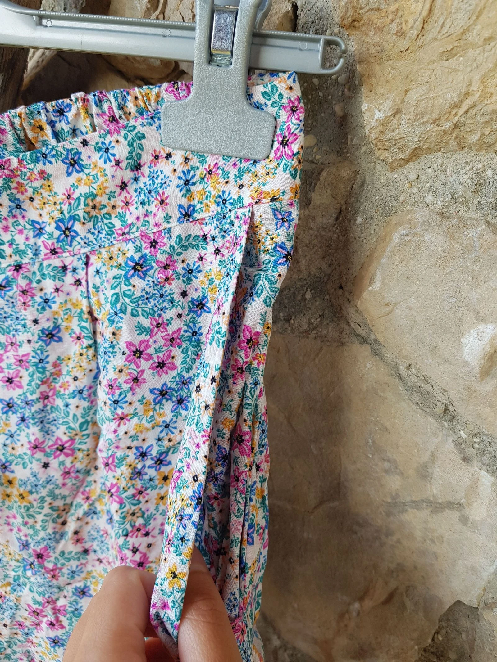 Calça larga fluida de flores cintura alta Etam – photo 8